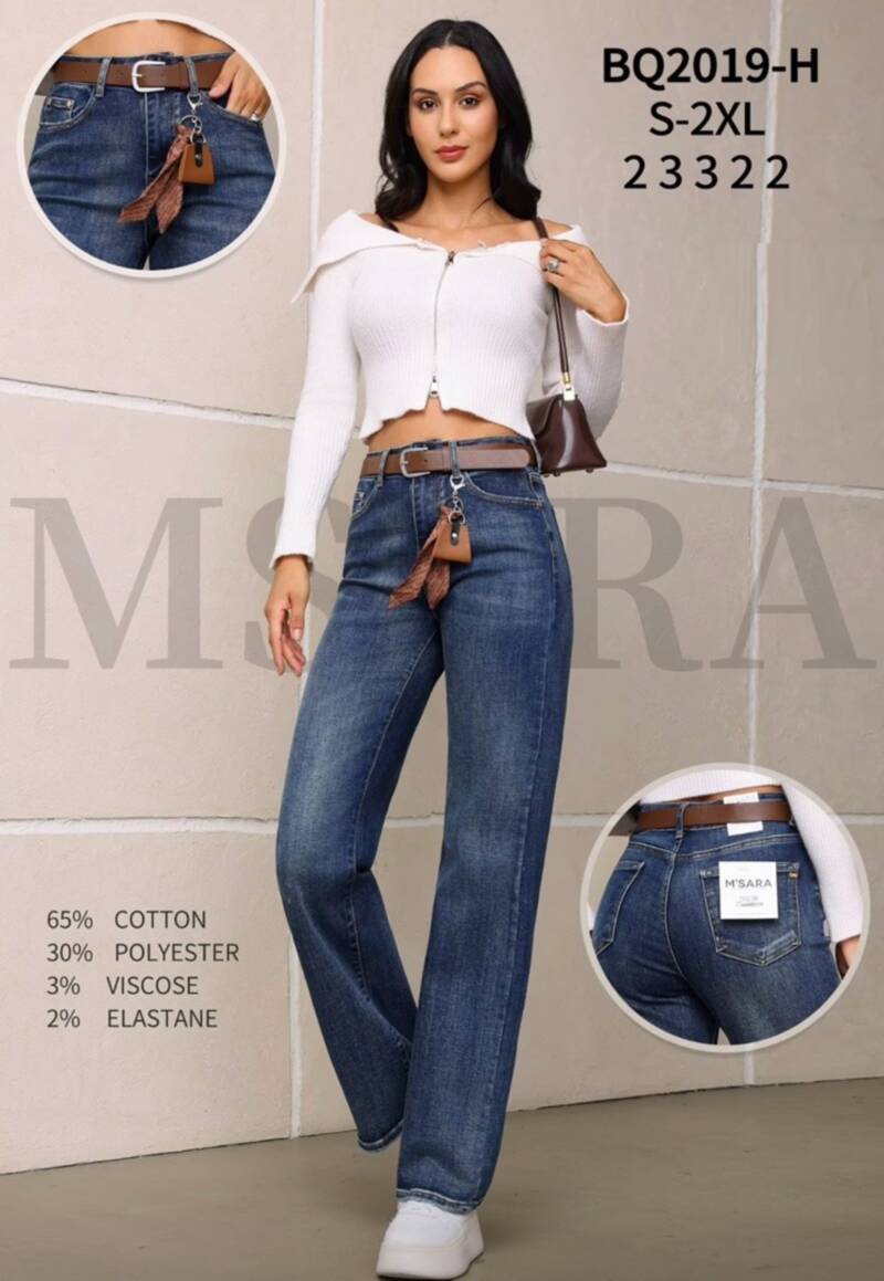 Spodnie damskie jeansy Roz S-2XL, 1 Kolor Paczka 12 szt